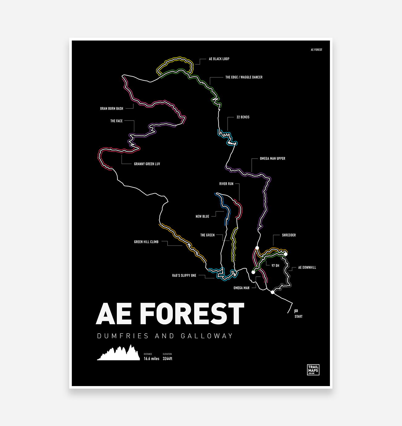 Ae Forest Mountain Bike Trail Art Print SBRX