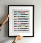 Bike Mad Art Print - TrailMaps.co.uk