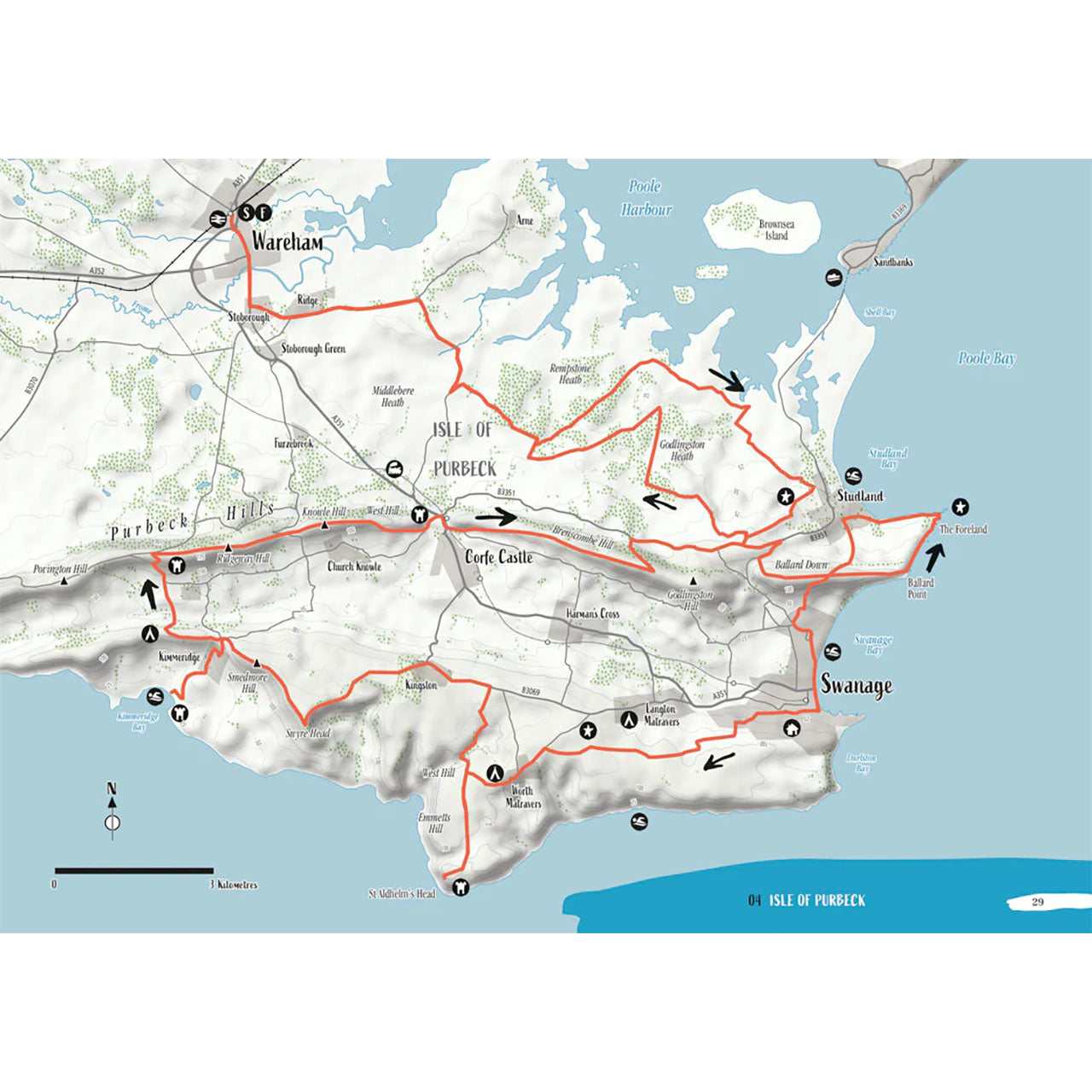 Bikepacking England by Emma Kingston - Isle Of Purbeck Map