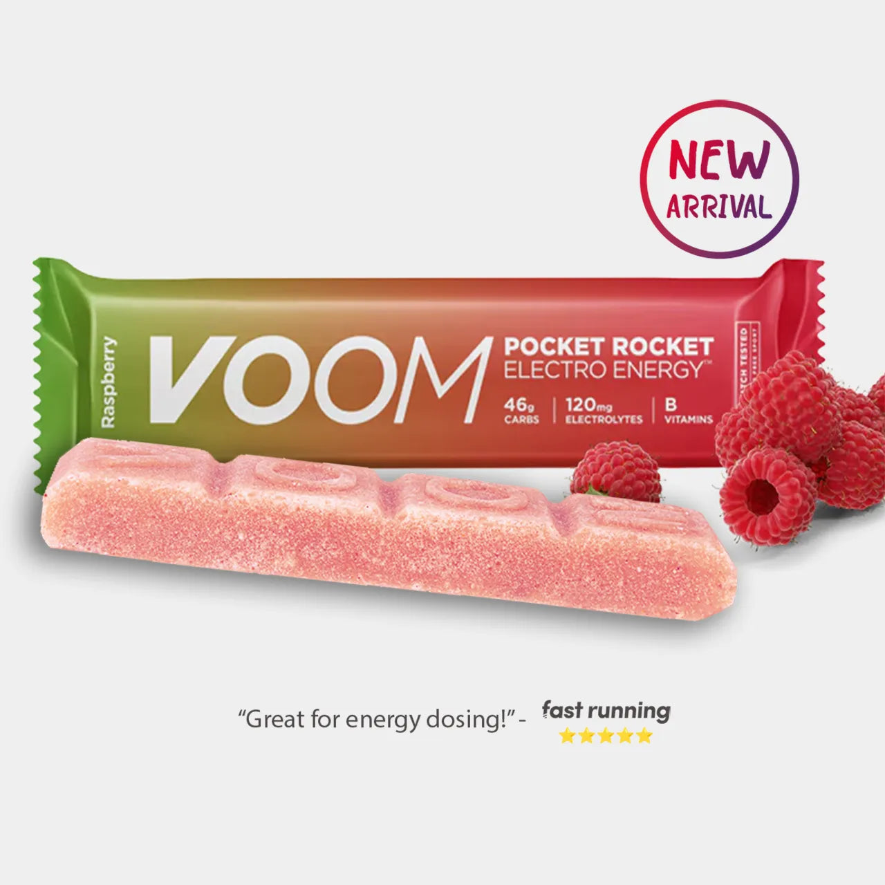 Voom Electro Energy Pocket Rocket Energy Bar - Raspberry