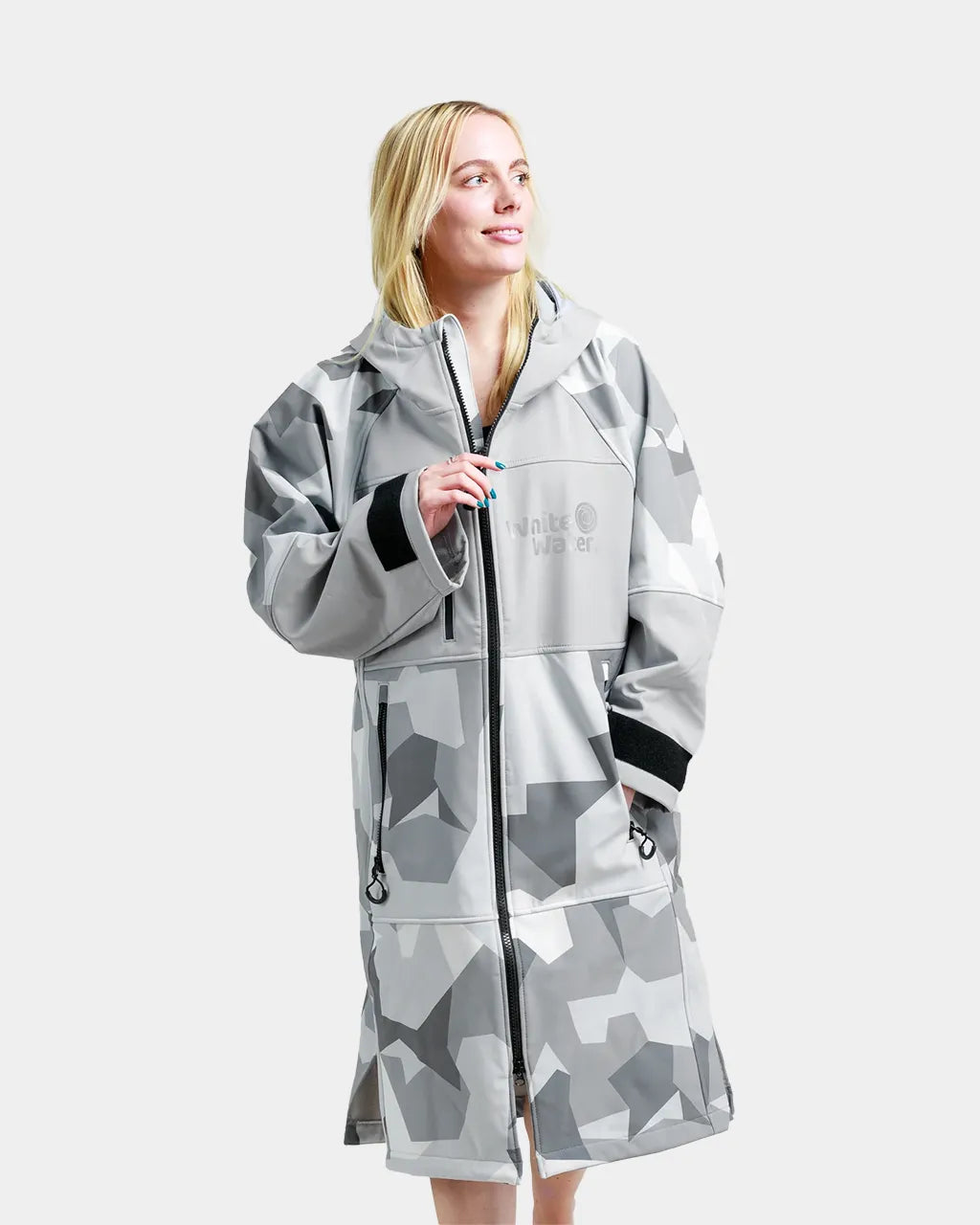 WHITE WATER Adults Soft Shell Robe - Arctic Camo