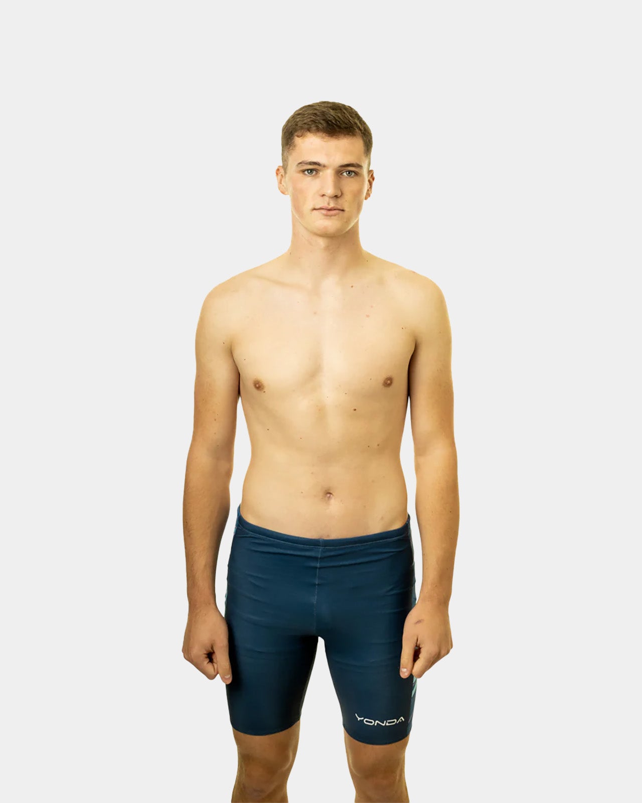 YONDA Men's Jammer Swim Shorts - Blue Abstract