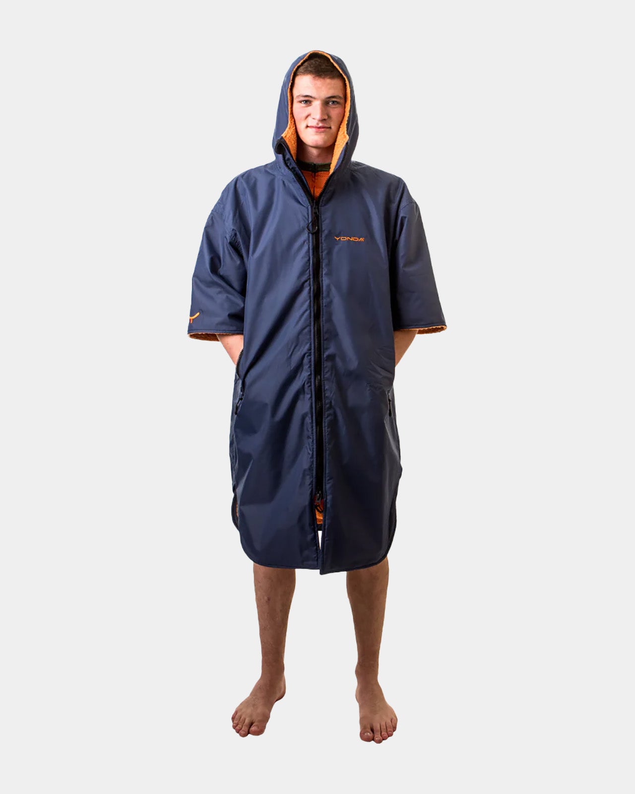 YONDA Waterproof Changing Robe - Navy & Orange
